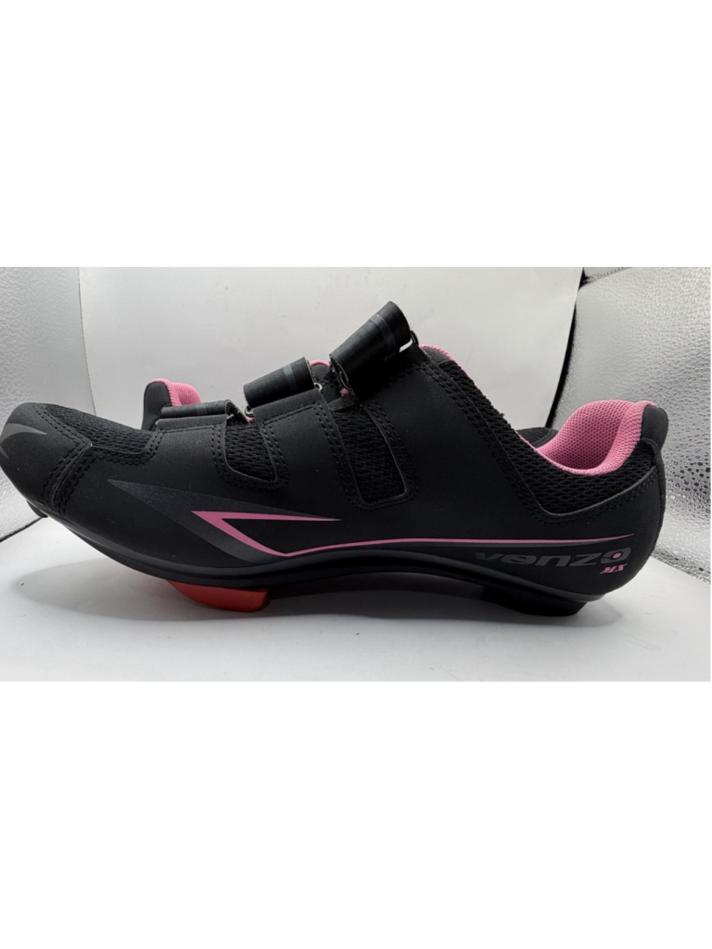Venzo MX Cycling Bicycle Bike Shoes Strap Black Pink Womens Size 8 Mens 9.5 - Picture 7 of 9